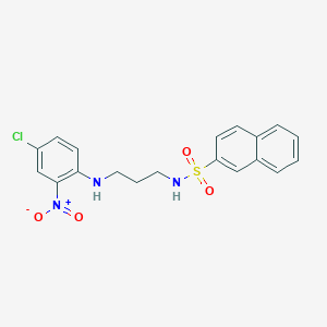 molecular formula C19H18ClN3O4S B5162625 N-{3-[(4-chloro-2-nitrophenyl)amino]propyl}-2-naphthalenesulfonamide 