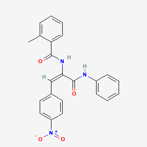molecular formula C23H19N3O4 B5162668 N-[1-(anilinocarbonyl)-2-(4-nitrophenyl)vinyl]-2-methylbenzamide 