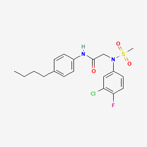 molecular formula C19H22ClFN2O3S B5162677 N~1~-(4-butylphenyl)-N~2~-(3-chloro-4-fluorophenyl)-N~2~-(methylsulfonyl)glycinamide 