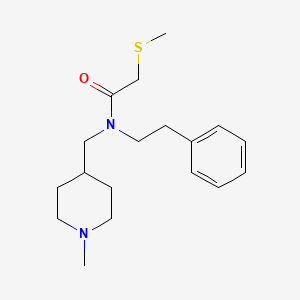molecular formula C18H28N2OS B5162701 N-[(1-methyl-4-piperidinyl)methyl]-2-(methylthio)-N-(2-phenylethyl)acetamide 