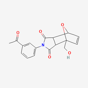 molecular formula C17H15NO5 B5162706 4-(3-acetylphenyl)-1-(hydroxymethyl)-10-oxa-4-azatricyclo[5.2.1.0~2,6~]dec-8-ene-3,5-dione 