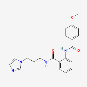 molecular formula C21H22N4O3 B5162708 N-[3-(1H-imidazol-1-yl)propyl]-2-[(4-methoxybenzoyl)amino]benzamide CAS No. 6063-11-2