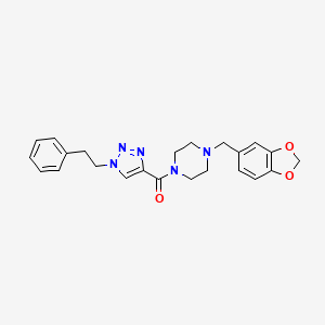 molecular formula C23H25N5O3 B5162721 1-(1,3-benzodioxol-5-ylmethyl)-4-{[1-(2-phenylethyl)-1H-1,2,3-triazol-4-yl]carbonyl}piperazine 