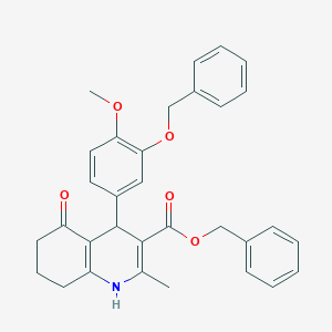 benzyl 4-[3-(benzyloxy)-4-methoxyphenyl]-2-methyl-5-oxo-1,4,5,6,7,8-hexahydro-3-quinolinecarboxylate