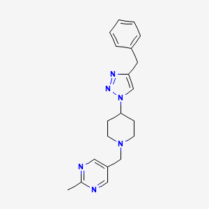 molecular formula C20H24N6 B5162751 5-{[4-(4-benzyl-1H-1,2,3-triazol-1-yl)-1-piperidinyl]methyl}-2-methylpyrimidine 