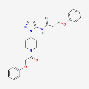 molecular formula C25H28N4O4 B5162763 3-phenoxy-N-{1-[1-(phenoxyacetyl)-4-piperidinyl]-1H-pyrazol-5-yl}propanamide 