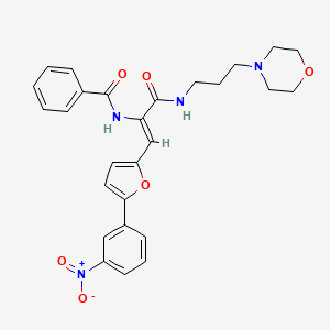 molecular formula C27H28N4O6 B5162766 N-{1-({[3-(4-morpholinyl)propyl]amino}carbonyl)-2-[5-(3-nitrophenyl)-2-furyl]vinyl}benzamide 