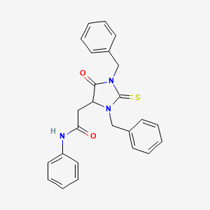 molecular formula C25H23N3O2S B5162771 2-(1,3-dibenzyl-5-oxo-2-thioxo-4-imidazolidinyl)-N-phenylacetamide 