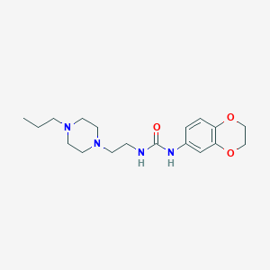 molecular formula C18H28N4O3 B5162781 N-(2,3-dihydro-1,4-benzodioxin-6-yl)-N'-[2-(4-propyl-1-piperazinyl)ethyl]urea 