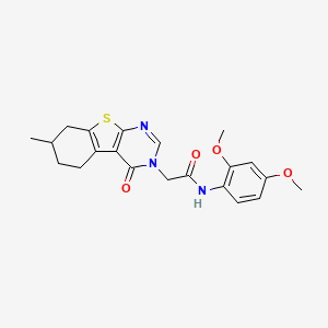 molecular formula C21H23N3O4S B5162821 N-(2,4-dimethoxyphenyl)-2-(7-methyl-4-oxo-5,6,7,8-tetrahydro[1]benzothieno[2,3-d]pyrimidin-3(4H)-yl)acetamide 