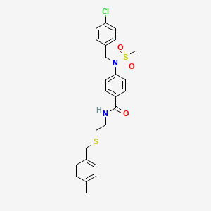 molecular formula C25H27ClN2O3S2 B5162826 4-[(4-chlorobenzyl)(methylsulfonyl)amino]-N-{2-[(4-methylbenzyl)thio]ethyl}benzamide 