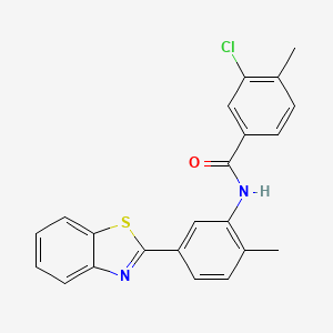 molecular formula C22H17ClN2OS B5162827 N-[5-(1,3-benzothiazol-2-yl)-2-methylphenyl]-3-chloro-4-methylbenzamide 