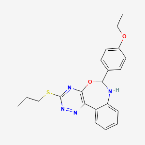 molecular formula C21H22N4O2S B5162842 6-(4-ethoxyphenyl)-3-(propylthio)-6,7-dihydro[1,2,4]triazino[5,6-d][3,1]benzoxazepine 
