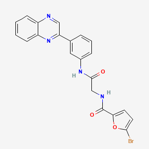molecular formula C21H15BrN4O3 B5162850 5-bromo-N-(2-oxo-2-{[3-(2-quinoxalinyl)phenyl]amino}ethyl)-2-furamide 