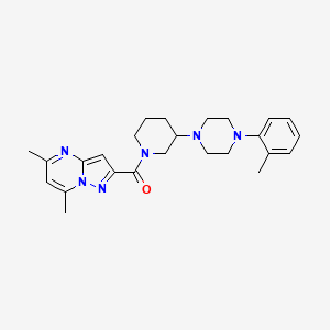 molecular formula C25H32N6O B5162899 5,7-dimethyl-2-({3-[4-(2-methylphenyl)-1-piperazinyl]-1-piperidinyl}carbonyl)pyrazolo[1,5-a]pyrimidine 