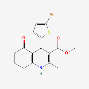 molecular formula C16H16BrNO3S B5162929 methyl 4-(5-bromo-2-thienyl)-2-methyl-5-oxo-1,4,5,6,7,8-hexahydro-3-quinolinecarboxylate 