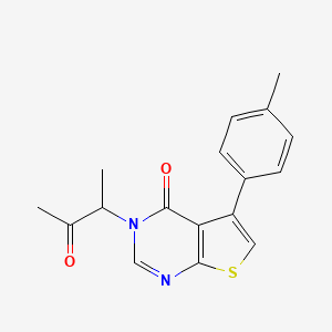 molecular formula C17H16N2O2S B5162946 3-(1-methyl-2-oxopropyl)-5-(4-methylphenyl)thieno[2,3-d]pyrimidin-4(3H)-one 