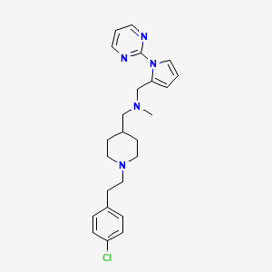 molecular formula C24H30ClN5 B5162957 1-[1-[2-(4-chlorophenyl)ethyl]piperidin-4-yl]-N-methyl-N-[(1-pyrimidin-2-ylpyrrol-2-yl)methyl]methanamine 