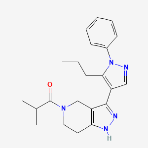 molecular formula C22H27N5O B5162962 5-isobutyryl-3-(1-phenyl-5-propyl-1H-pyrazol-4-yl)-4,5,6,7-tetrahydro-1H-pyrazolo[4,3-c]pyridine 
