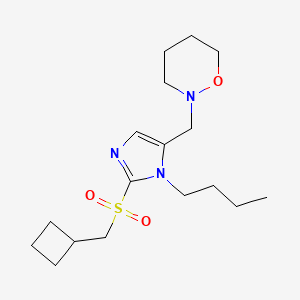 molecular formula C17H29N3O3S B5162979 2-({1-butyl-2-[(cyclobutylmethyl)sulfonyl]-1H-imidazol-5-yl}methyl)-1,2-oxazinane 