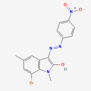 molecular formula C16H13BrN4O3 B5162986 7-bromo-1,5-dimethyl-1H-indole-2,3-dione 3-[(4-nitrophenyl)hydrazone] 