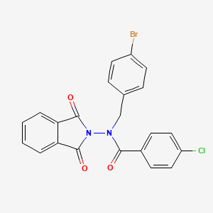 molecular formula C22H14BrClN2O3 B5163006 N-(4-bromobenzyl)-4-chloro-N-(1,3-dioxo-1,3-dihydro-2H-isoindol-2-yl)benzamide 