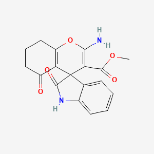 methyl 2-amino-2',5-dioxo-1',2',5,6,7,8-hexahydrospiro[chromene-4,3'-indole]-3-carboxylate