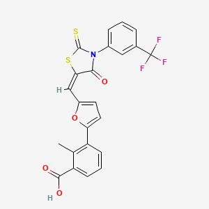 2-methyl-3-[5-({4-oxo-2-thioxo-3-[3-(trifluoromethyl)phenyl]-1,3-thiazolidin-5-ylidene}methyl)-2-furyl]benzoic acid
