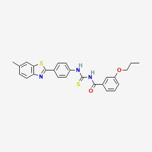 N-({[4-(6-methyl-1,3-benzothiazol-2-yl)phenyl]amino}carbonothioyl)-3-propoxybenzamide