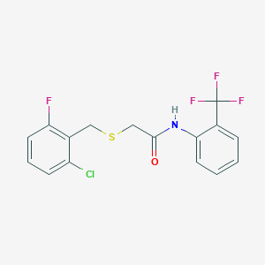 2-[(2-chloro-6-fluorobenzyl)thio]-N-[2-(trifluoromethyl)phenyl]acetamide