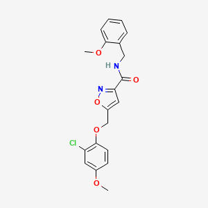 molecular formula C20H19ClN2O5 B5163083 5-[(2-chloro-4-methoxyphenoxy)methyl]-N-(2-methoxybenzyl)-3-isoxazolecarboxamide 