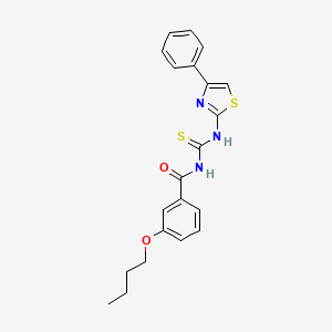 molecular formula C21H21N3O2S2 B5163088 3-butoxy-N-{[(4-phenyl-1,3-thiazol-2-yl)amino]carbonothioyl}benzamide 