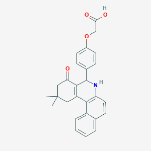 molecular formula C27H25NO4 B5163096 [4-(2,2-dimethyl-4-oxo-1,2,3,4,5,6-hexahydrobenzo[a]phenanthridin-5-yl)phenoxy]acetic acid 