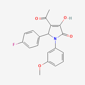 molecular formula C19H16FNO4 B5163167 4-acetyl-5-(4-fluorophenyl)-3-hydroxy-1-(3-methoxyphenyl)-1,5-dihydro-2H-pyrrol-2-one 