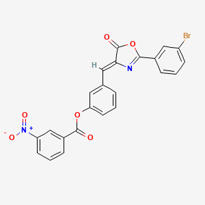 molecular formula C23H13BrN2O6 B5163175 3-{[2-(3-bromophenyl)-5-oxo-1,3-oxazol-4(5H)-ylidene]methyl}phenyl 3-nitrobenzoate 