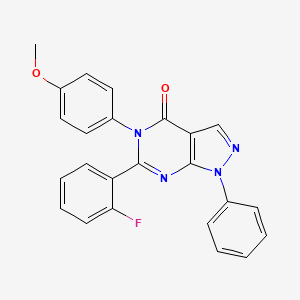 molecular formula C24H17FN4O2 B5163180 6-(2-fluorophenyl)-5-(4-methoxyphenyl)-1-phenyl-1,5-dihydro-4H-pyrazolo[3,4-d]pyrimidin-4-one 