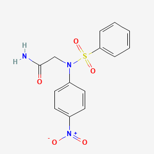 molecular formula C14H13N3O5S B5163205 N~2~-(4-nitrophenyl)-N~2~-(phenylsulfonyl)glycinamide 