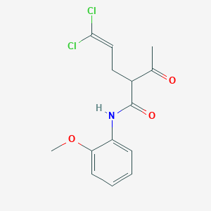 molecular formula C14H15Cl2NO3 B5163208 2-acetyl-5,5-dichloro-N-(2-methoxyphenyl)-4-pentenamide 