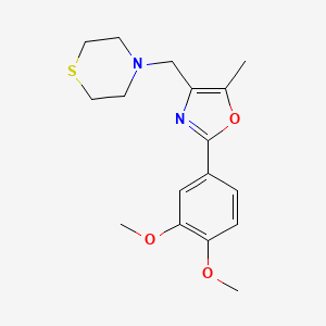 molecular formula C17H22N2O3S B5163215 4-{[2-(3,4-dimethoxyphenyl)-5-methyl-1,3-oxazol-4-yl]methyl}thiomorpholine 