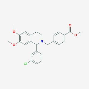 molecular formula C26H26ClNO4 B5163220 methyl 4-{[1-(3-chlorophenyl)-6,7-dimethoxy-3,4-dihydro-2(1H)-isoquinolinyl]methyl}benzoate 