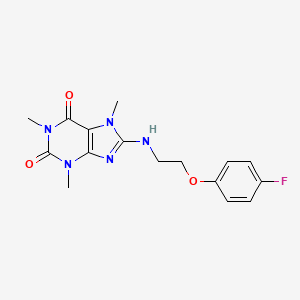 molecular formula C16H18FN5O3 B5163257 8-{[2-(4-fluorophenoxy)ethyl]amino}-1,3,7-trimethyl-3,7-dihydro-1H-purine-2,6-dione 