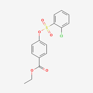 molecular formula C15H13ClO5S B5163276 ethyl 4-{[(2-chlorophenyl)sulfonyl]oxy}benzoate 