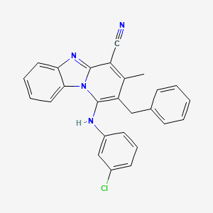 2-benzyl-1-[(3-chlorophenyl)amino]-3-methylpyrido[1,2-a]benzimidazole-4-carbonitrile