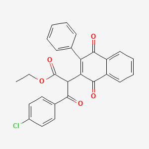 ethyl 3-(4-chlorophenyl)-2-(1,4-dioxo-3-phenyl-1,4-dihydro-2-naphthalenyl)-3-oxopropanoate