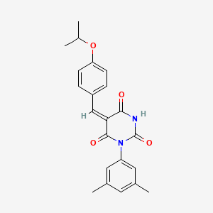 molecular formula C22H22N2O4 B5163354 1-(3,5-dimethylphenyl)-5-(4-isopropoxybenzylidene)-2,4,6(1H,3H,5H)-pyrimidinetrione 