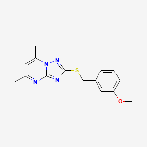 molecular formula C15H16N4OS B5163401 2-[(3-methoxybenzyl)thio]-5,7-dimethyl[1,2,4]triazolo[1,5-a]pyrimidine 