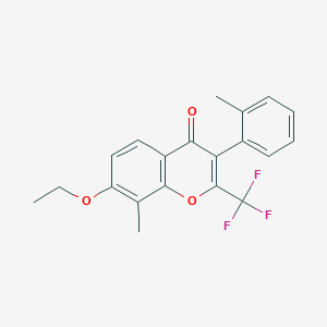 7-ethoxy-8-methyl-3-(2-methylphenyl)-2-(trifluoromethyl)-4H-chromen-4-one