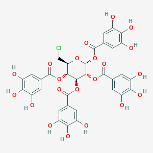 molecular formula C34H27ClO21 B516342 6-氯-1,2,3,4-四-O-没食子酸-α-D-奎诺糖苷 