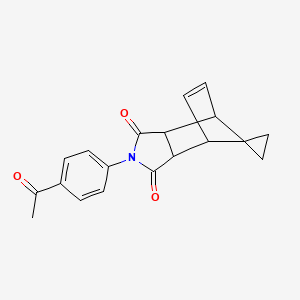 molecular formula C19H17NO3 B5163435 4'-(4-acetylphenyl)-4'-azaspiro[cyclopropane-1,10'-tricyclo[5.2.1.0~2,6~]decane]-8'-ene-3',5'-dione 