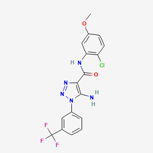 molecular formula C17H13ClF3N5O2 B5163451 5-amino-N-(2-chloro-5-methoxyphenyl)-1-[3-(trifluoromethyl)phenyl]-1H-1,2,3-triazole-4-carboxamide 
